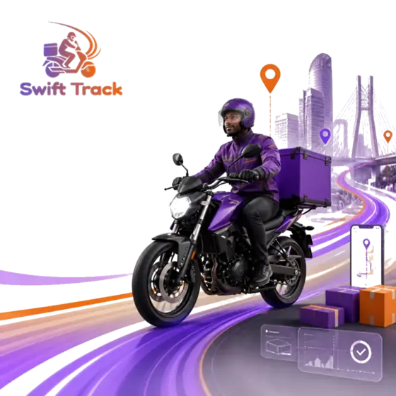 Swift Track courier delivering across the city